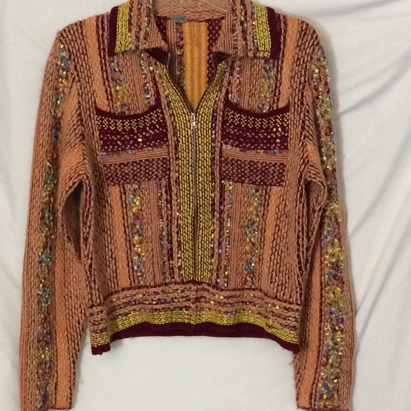 One Girl Who Jackets & Blazers - Colorful sweater jacket unique details